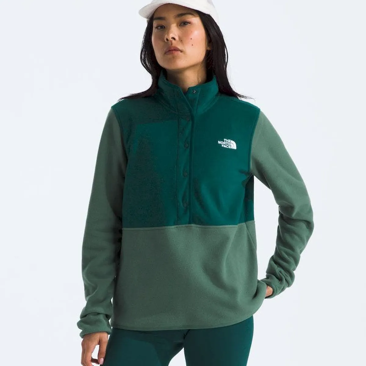 THE NORTH FACE - Polar Glacier 1/2 Snap Mujer - Verde