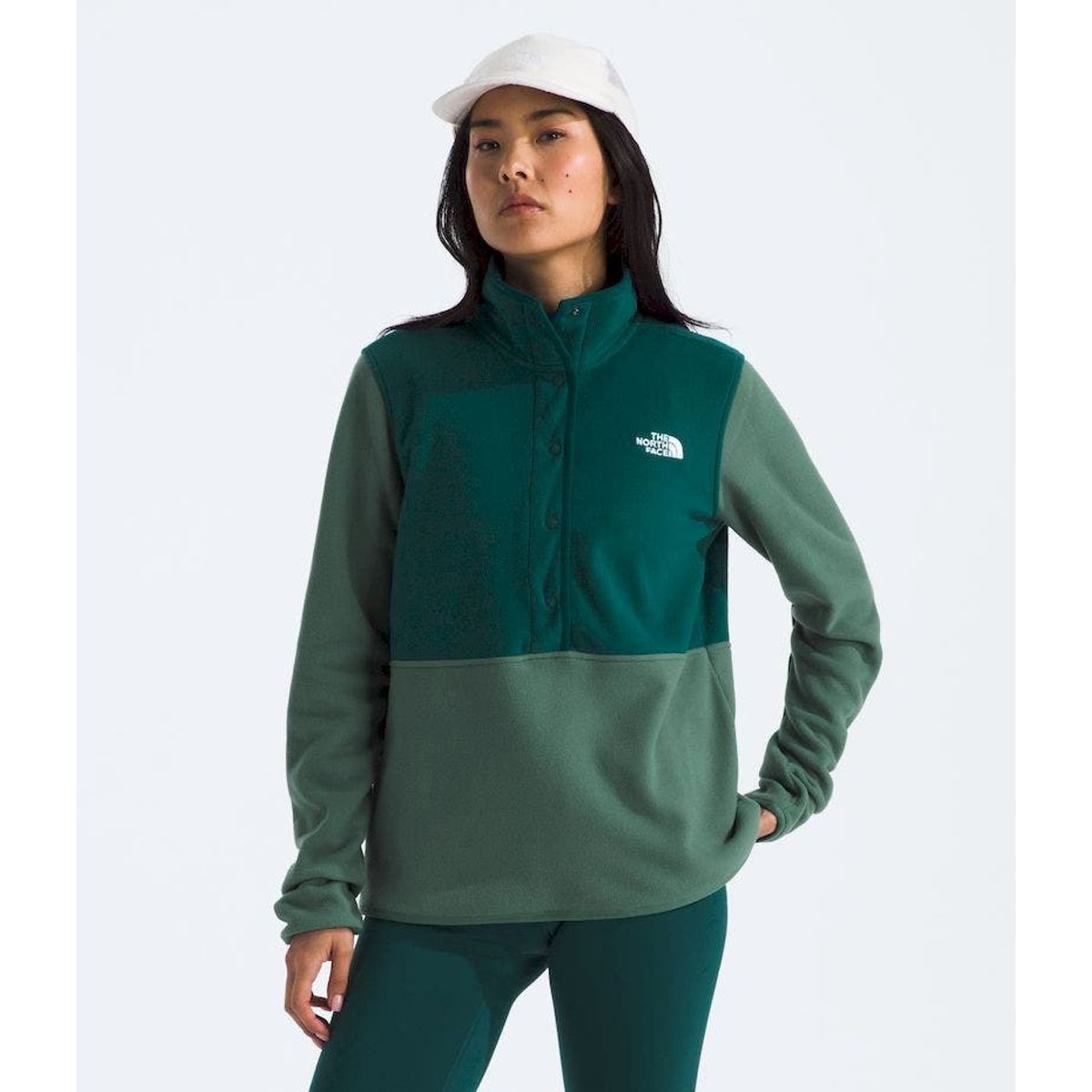 THE NORTH FACE - Polar Glacier 1/2 Snap Mujer - Verde