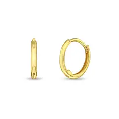 BY LAS CAYETANAS - Argollas pequeñas clásicas lisas para niña en Oro 14k
