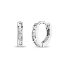 BY LAS CAYETANAS - Argollas pequeñas con cristales de cubic zircon blancos incrustados