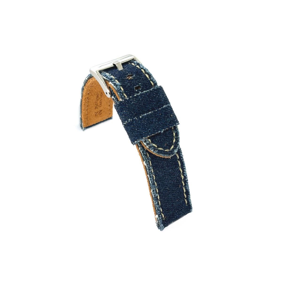 GENERICO - Correa De Reloj Diloy Tela Vaquera Y Cuero 24 Mm