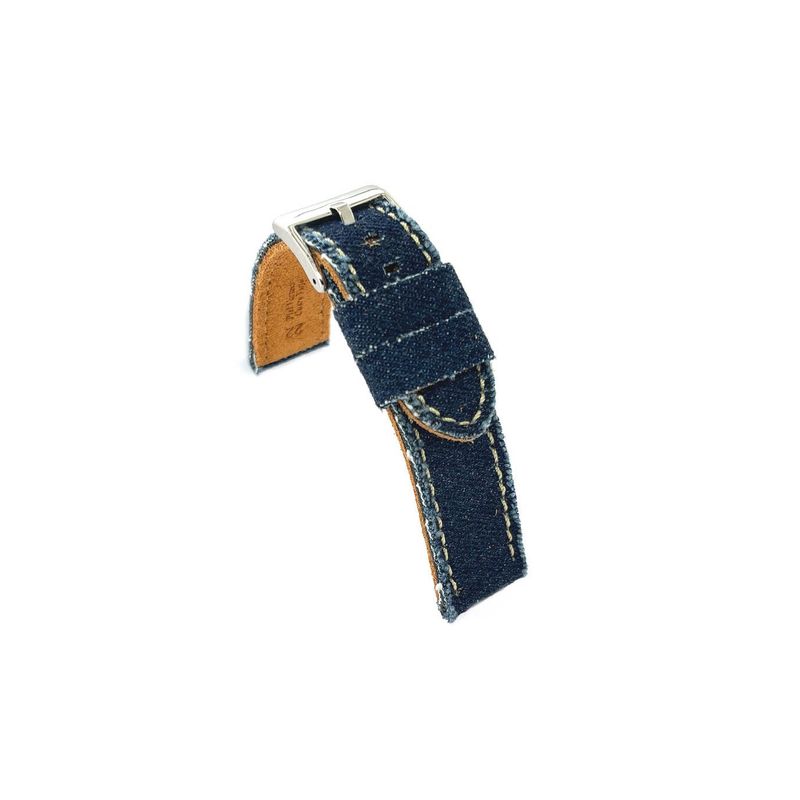 GENERICO - Correa De Reloj Diloy Tela Vaquera Y Cuero 24 Mm