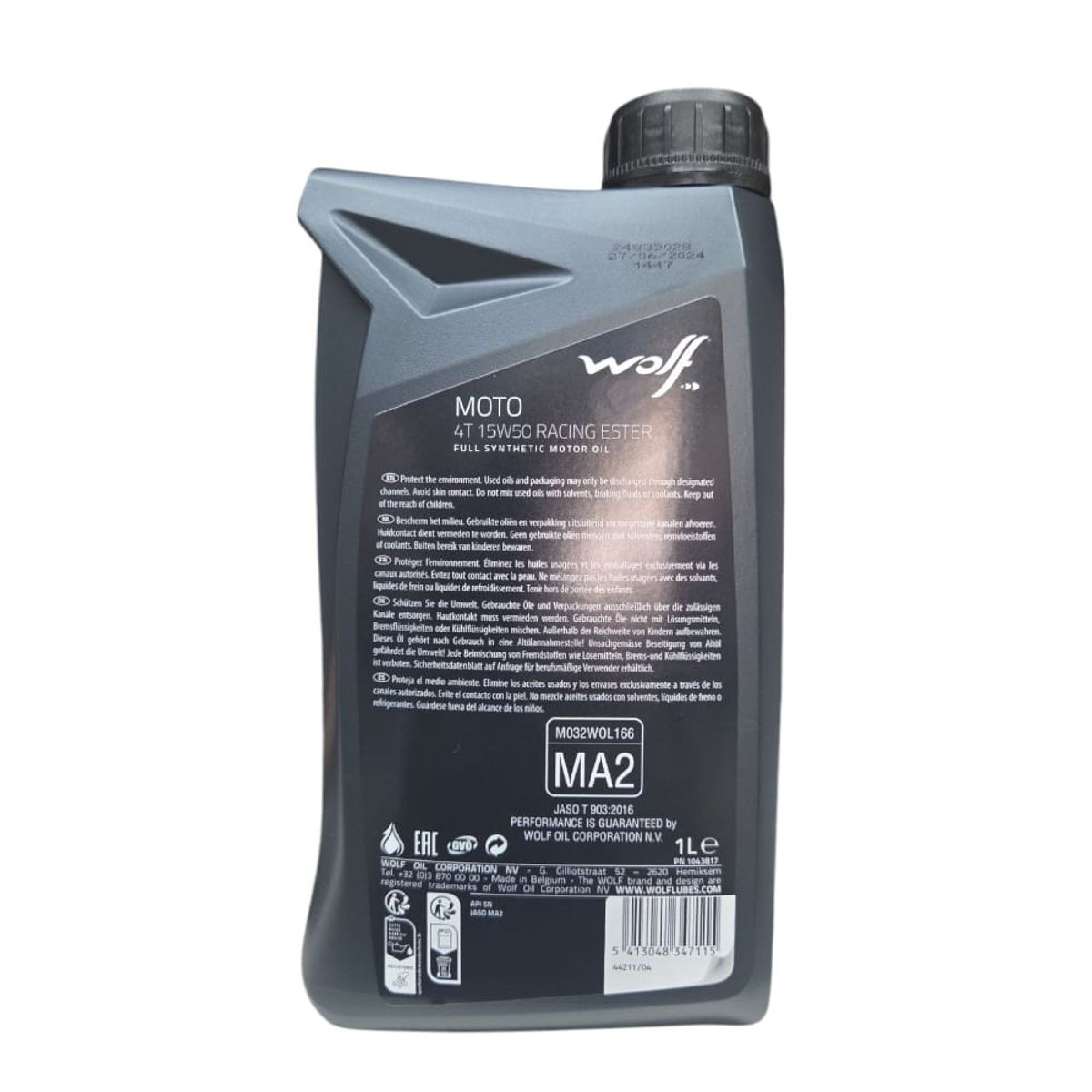 GENERICO - Aceite De Moto 15w 50 Wolf Full Sintetico 4t 1l Original