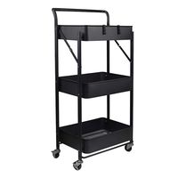 Carro Multiuso Plegable Acero Negro 45x30x88 cm