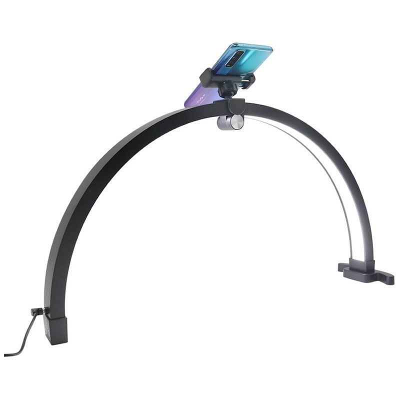 GENERICO - Lampara Luz Led De Media Luna y Soporte Para Teléfono HD-M12X
