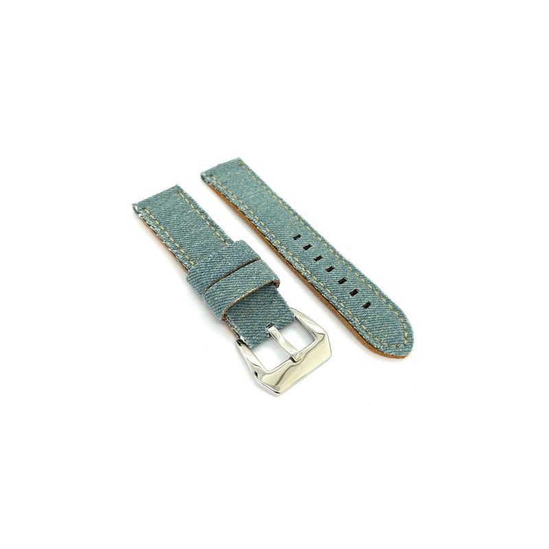 GENERICO - Correa De Reloj Diloy Tela Vaquera Y Cuero 24 Mm