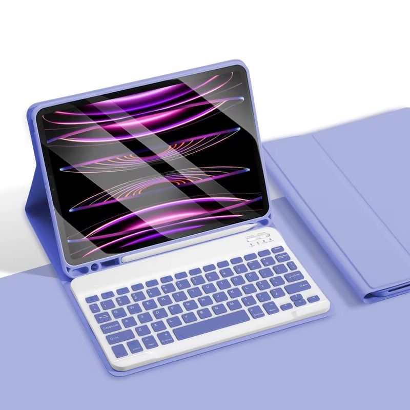 GENERICO - Funda con teclado Smart Cover Violeta Para iPad 10.2 pulgadas