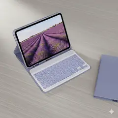GENERICO - Funda con teclado Smart Cover Violeta Para iPad 10.2 pulgadas