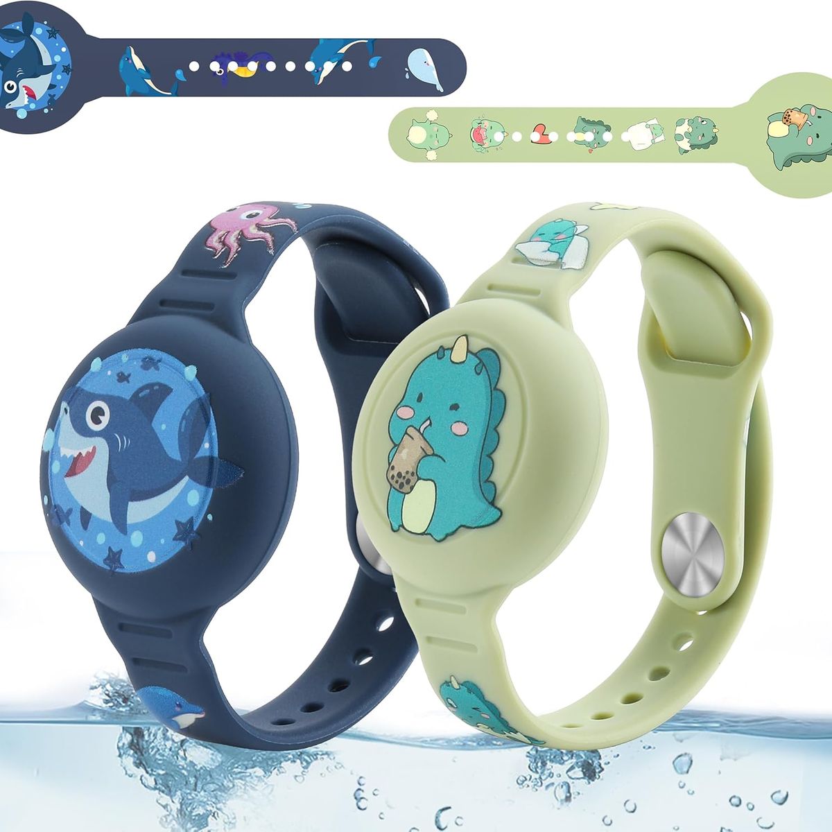 GENERICO - Pulsera Impermeable Para Airtag Niños Cartoon Tiburon