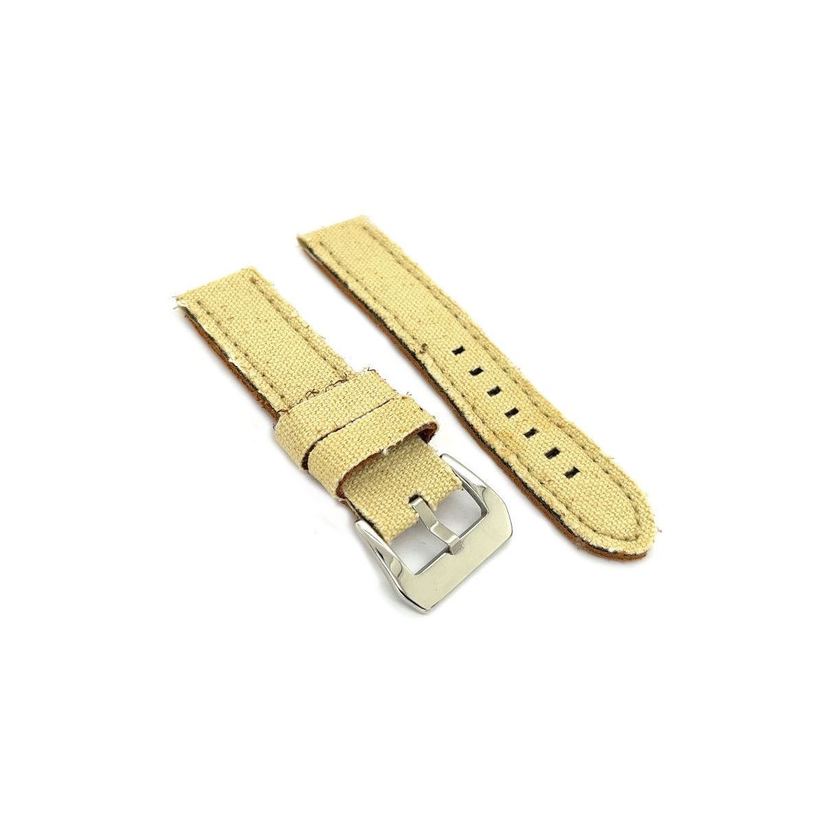 GENERICO - Correa De Reloj Diloy Tela Vaquera Y Cuero 24 Mm