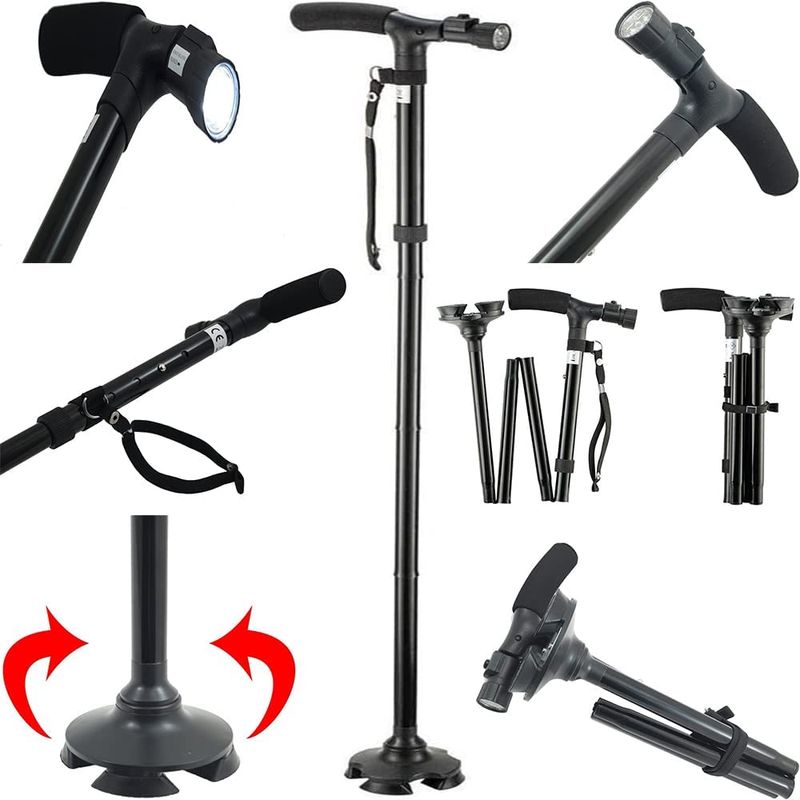 MOVI - Baston Ortopedico Plegable Con Luz