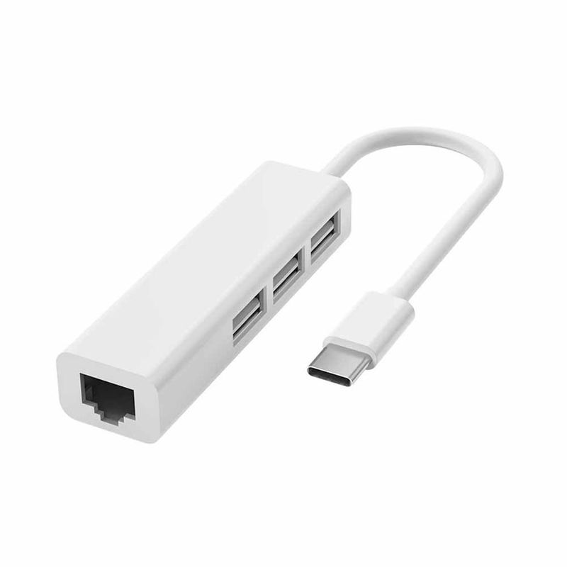 GENERICO - Adaptador Hub Usb-c A Rj45 ( Ethernet) Y 3 Puertos Usb