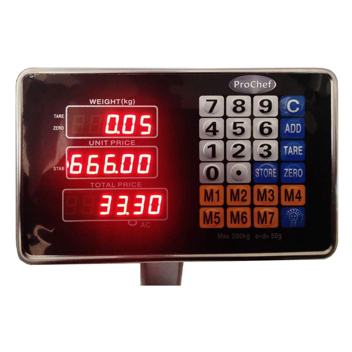 PROCHEF - Pesa Digital 3000 Kg (3 Ton) Plataforma 120x120 Cm