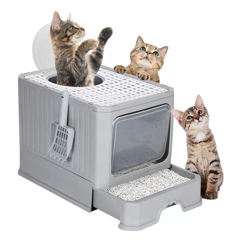 EVERSO - Arenero Gato Cerrado Baño Sanitario Con Tapa Y Pala Grande