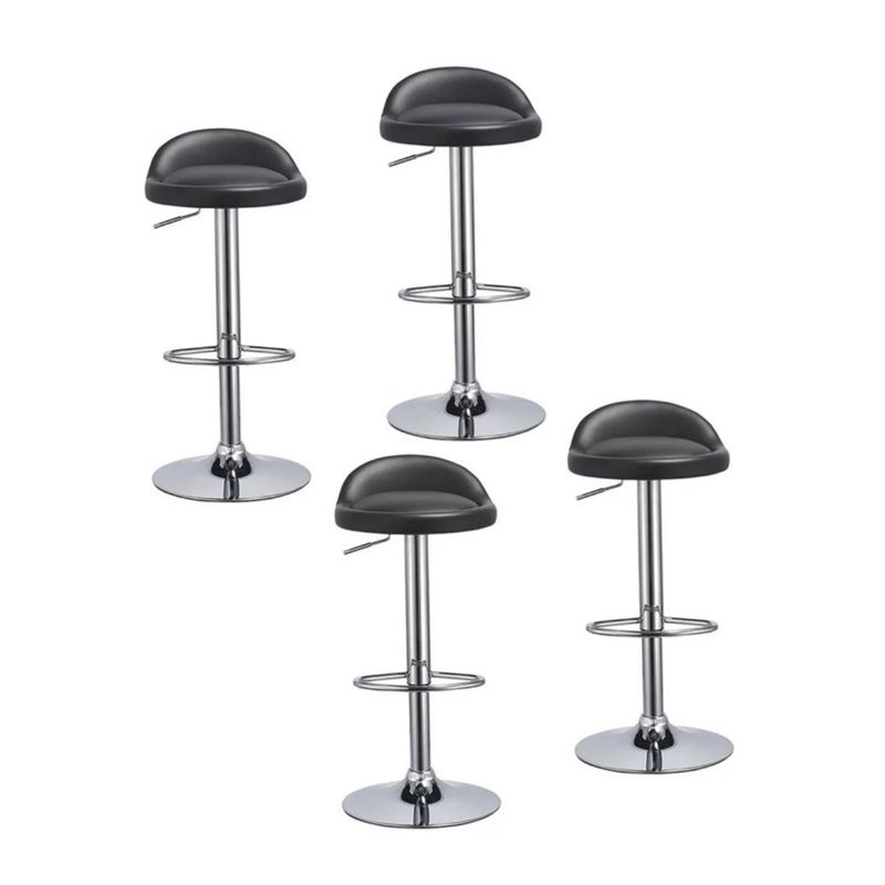 ACTUAL - Pack 4 Sillas Bar Taburetes De Cuero Altura Ajustable Moderno
