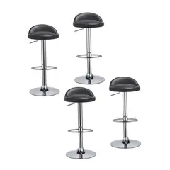 ACTUAL - Pack 4 Sillas Bar Taburetes De Cuero Altura Ajustable Moderno
