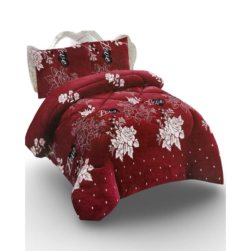 GENERICO - CUBRECAMA PLUSH CON CHIPORRO INVIERNO 2 PLAZAS BURDEO