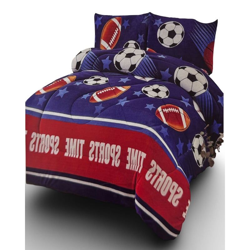 GENERICO - CUBRECAMA PLUSH CON CHIPORRO INVIERNO PLAZA Y MEDIA FUTBOL NIÑO
