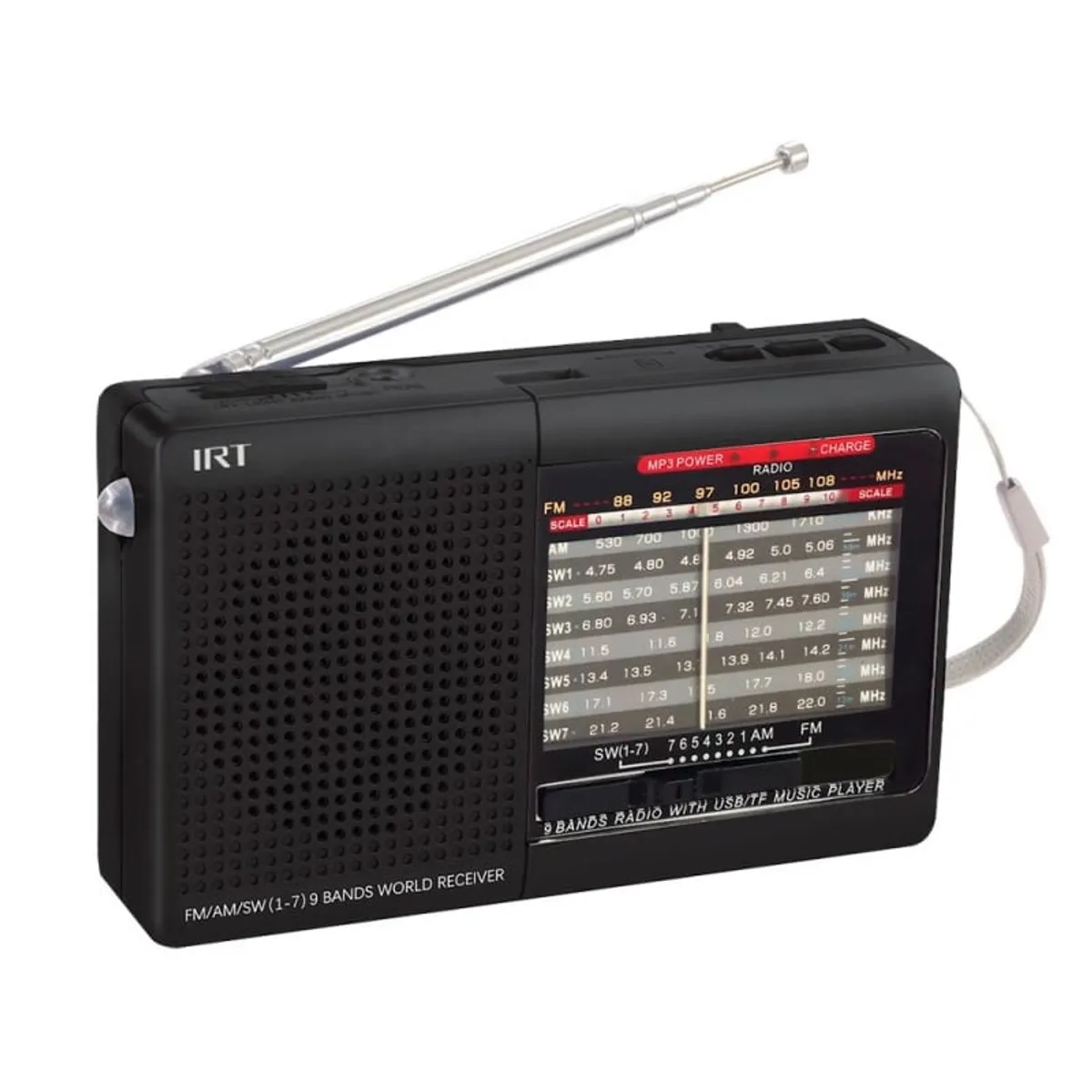 IRT - Radio Portatil IRT AM/FM/SW/USB/MSD 9 bandas