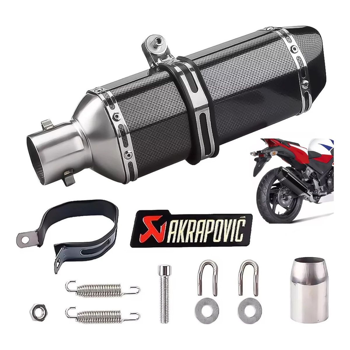 EVERSO - Tubo De Escape Para Moto Universal 38-51mm Diámetro Con Db