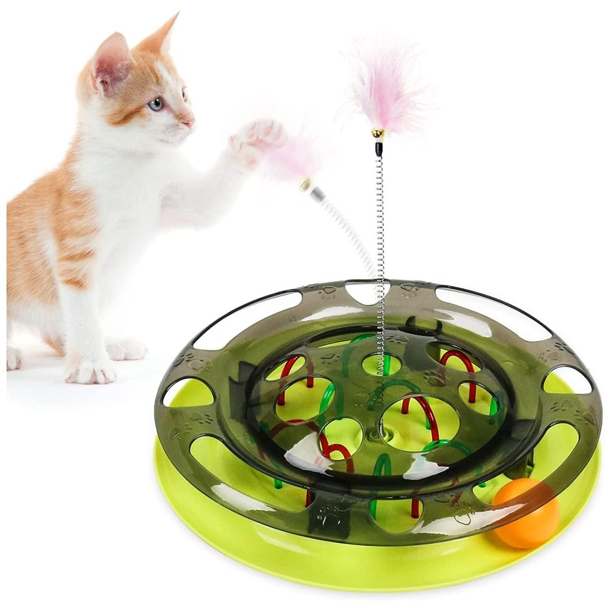GENERICO - Juguete 3 En 1 Plato Giratorio Para Gatos Mascotas