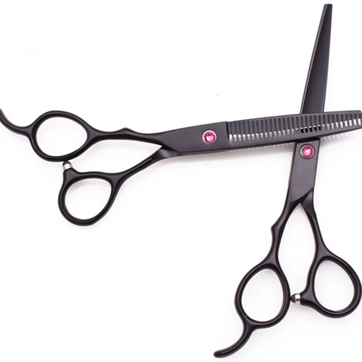 GENERICO - Set de tijeras profesionales de peluquería para zurdos color negro