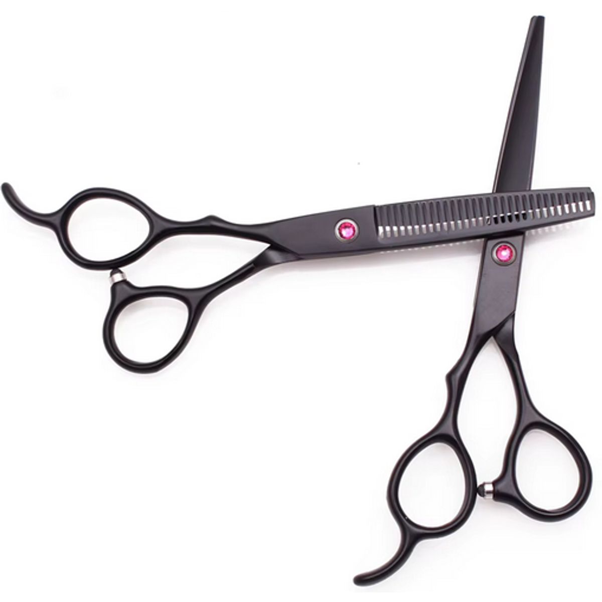 GENERICO - Set de tijeras profesionales de peluquería para zurdos color negro