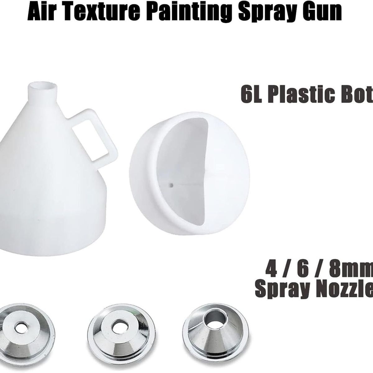 KUANGYE - Pistola Texturado Marmolina + 3 Boquillas Copón 5 Litros