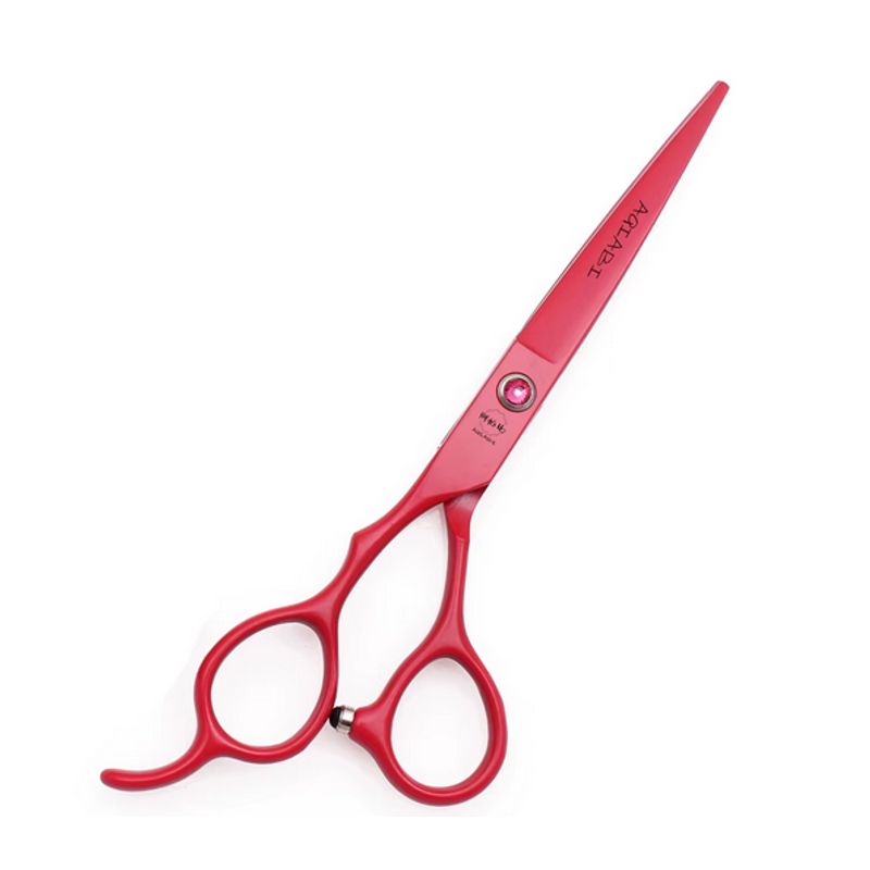 GENERICO - Set de Tijeras Profesionales de Peluquería Para Zurdos Color Rojo