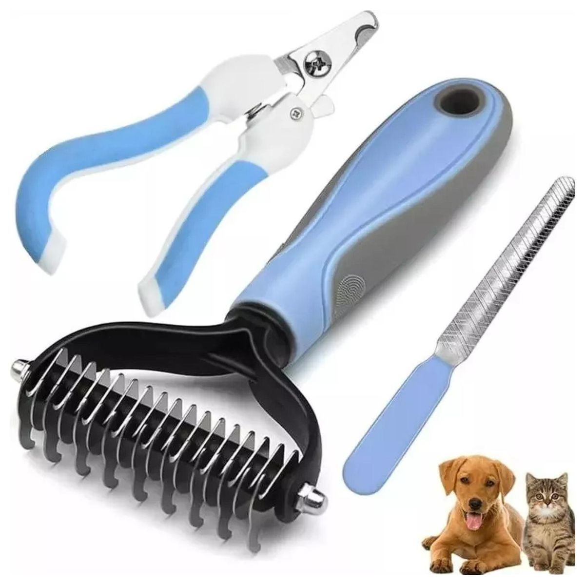 GENERICO - Pack De Limpieza Para Mascotas Corta Uñas Lima Cepillo