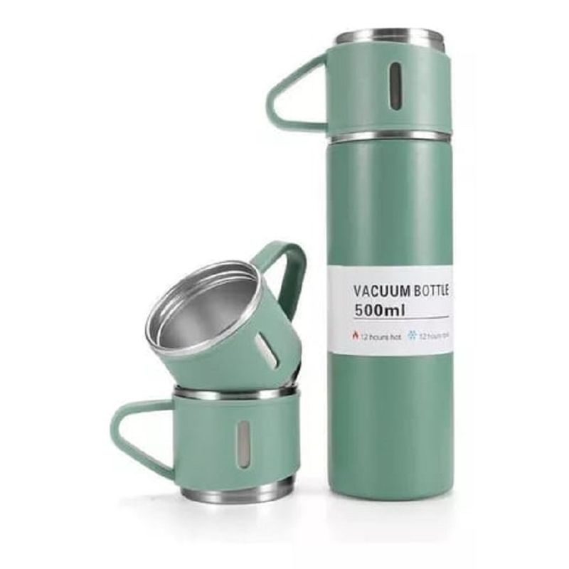 GENERICO - Termo 500 Ml Con Taza Para Té Y Café Acero Inoxidable 304 Verde