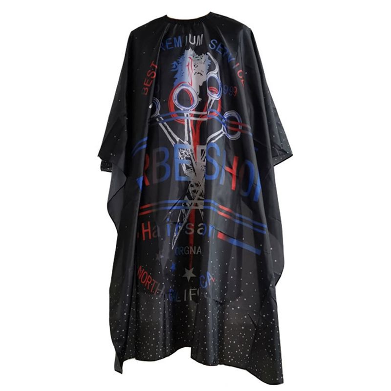 GENERICO - Capa peluquería unisex de color negro estampado