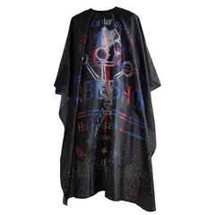 GENERICO - Capa peluquería unisex de color negro estampado