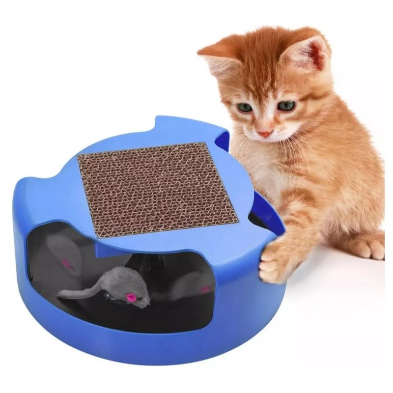 GENERICO - Juguete Interactivo Con Rascador Y Raton Para Gatos Mascotas