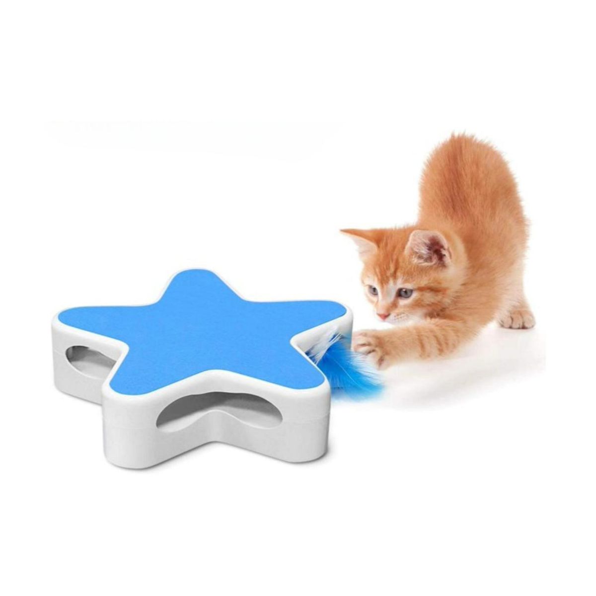 GENERICO - Juguete Interactivo Para Gatos Pluma Giratoria Mascotas