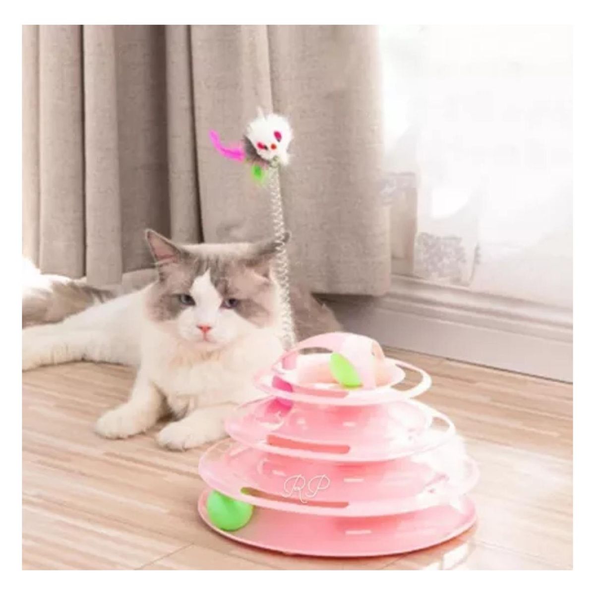 GENERICO - Juguete Interactivo Torre Con Pelotas Para Gatos Mascotas