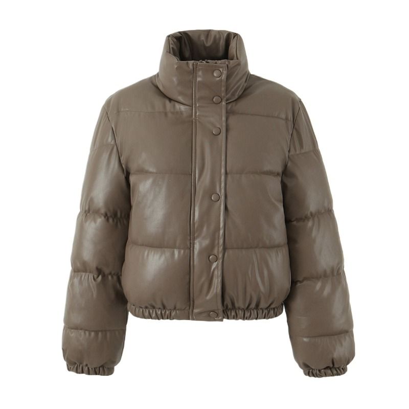 GIOIO - L Chaqueta Dama Corta De Cuero Sintético De Algodón De Liso