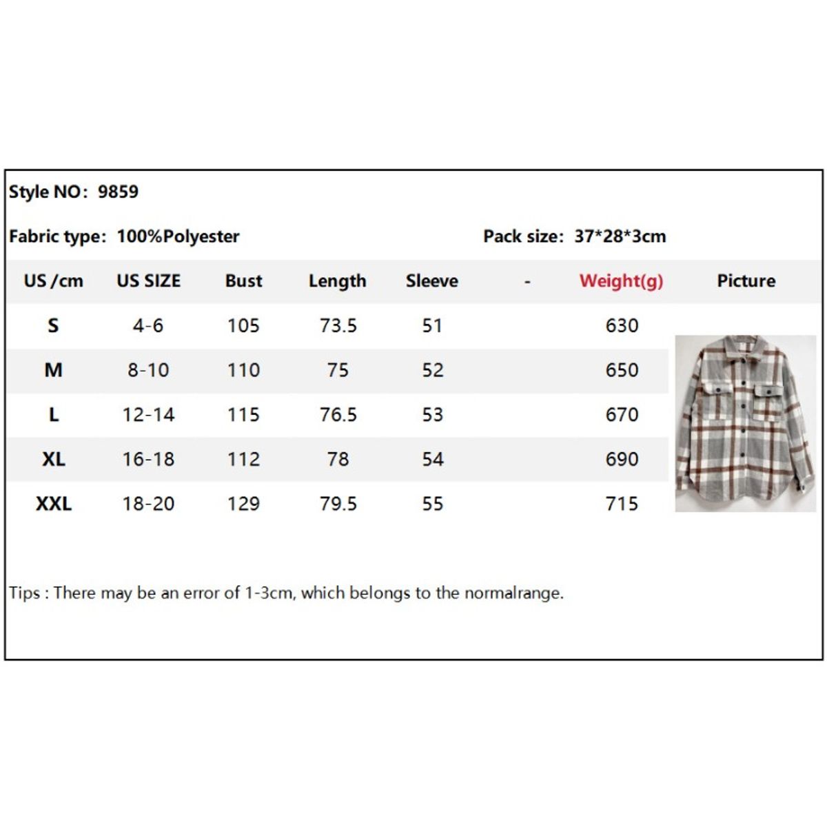 GIOIO - Chaqueta de franela de cuadros con botones para mujer