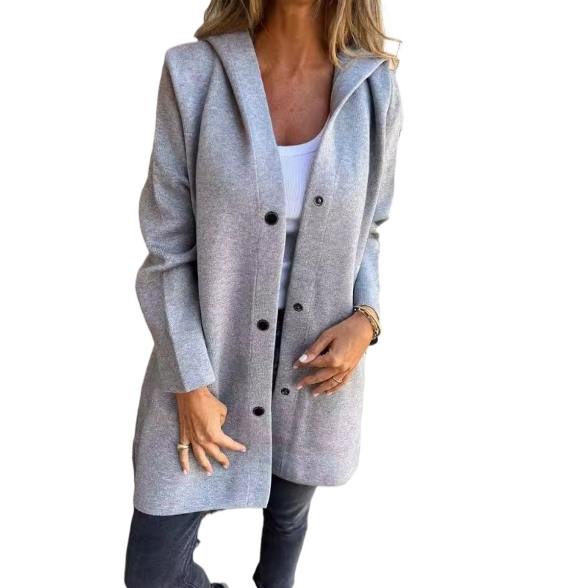 GIOIO - Gabardina Larga Mujer Elegante Abrigo Moda Invierno