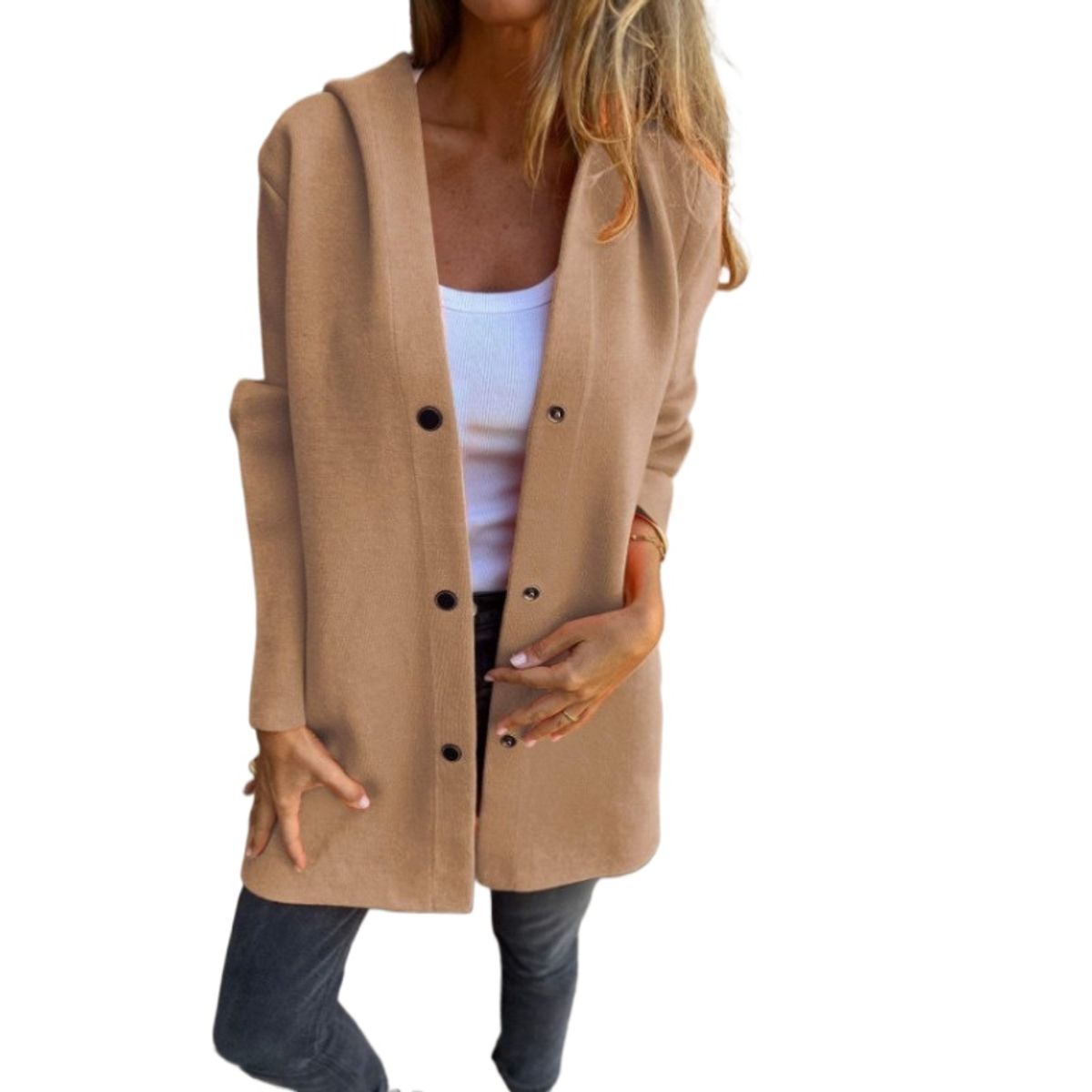 GIOIO - Gabardina Larga Mujer Elegante Abrigo Moda Invierno