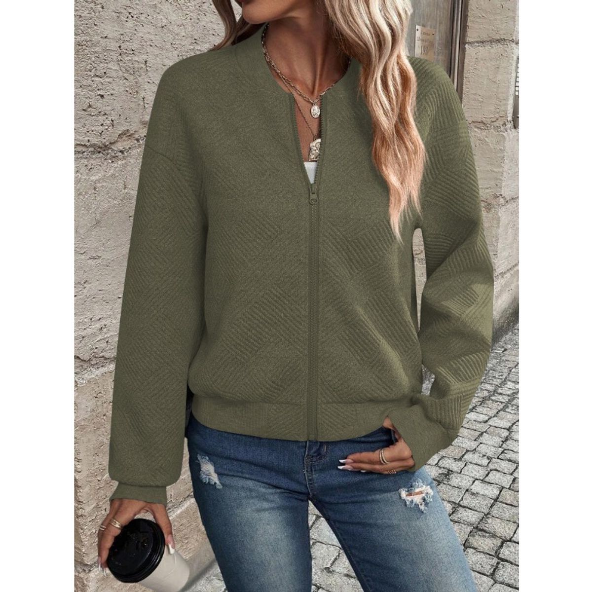 GIOIO - Chaqueta para mujer casual ajustada y versátil