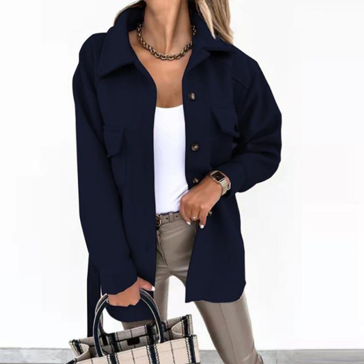 GIOIO - Chaqueta mujer manga larga solida