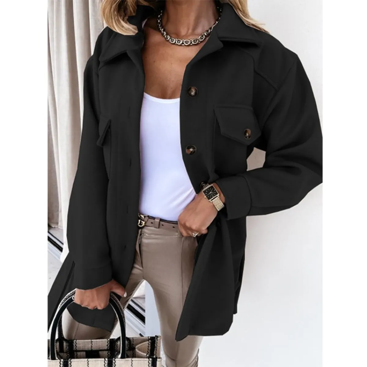 GIOIO - Chaqueta mujer manga larga solida