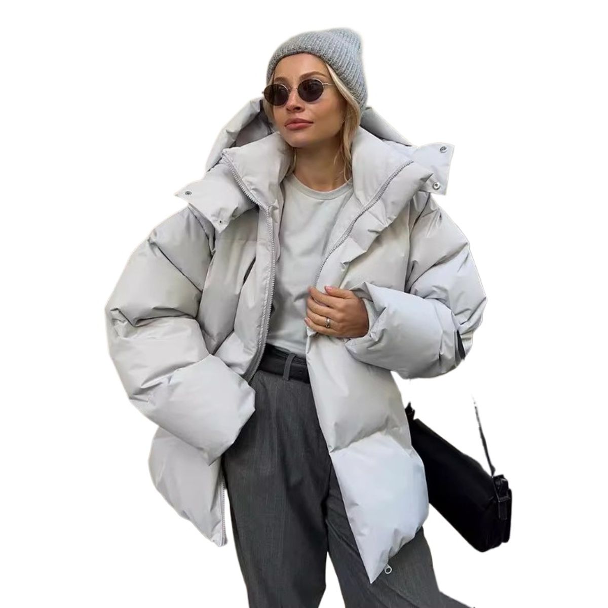 GIOIO - Chaqueta mujer de algodon gruesa holgada estilo europeo otoño invierno