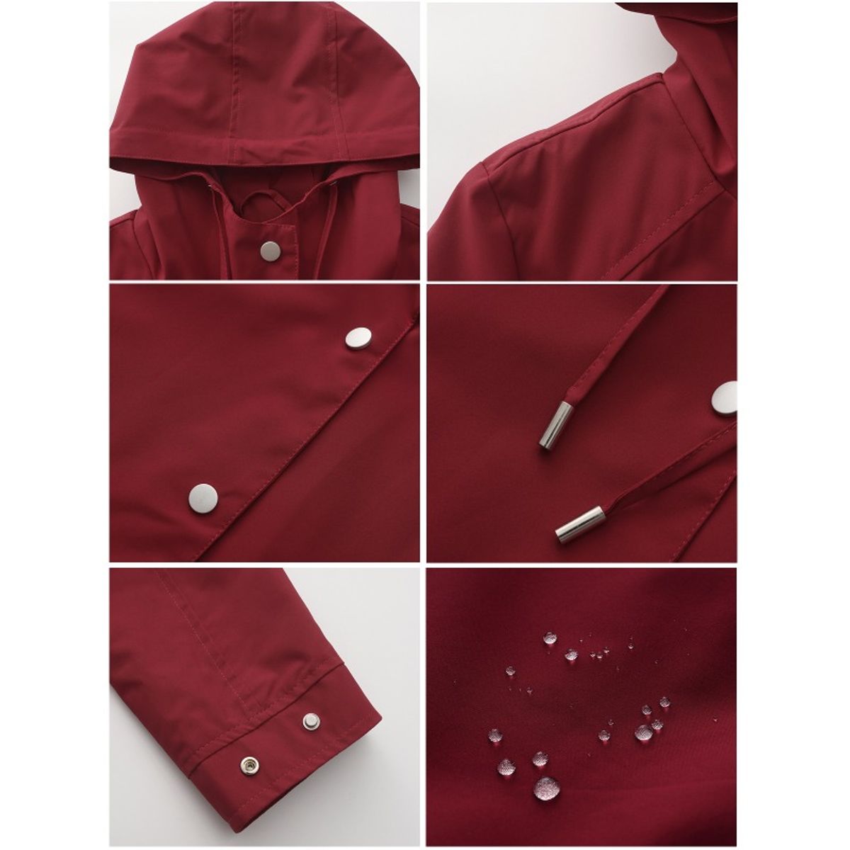 GIOIO - Chaqueta mujer impermeable ligera con capucha holgada casual