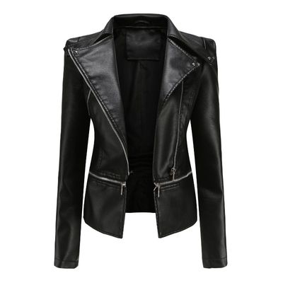 Imagen 2 del producto Chaqueta mujer de PU con bajo desmontable elegante casual