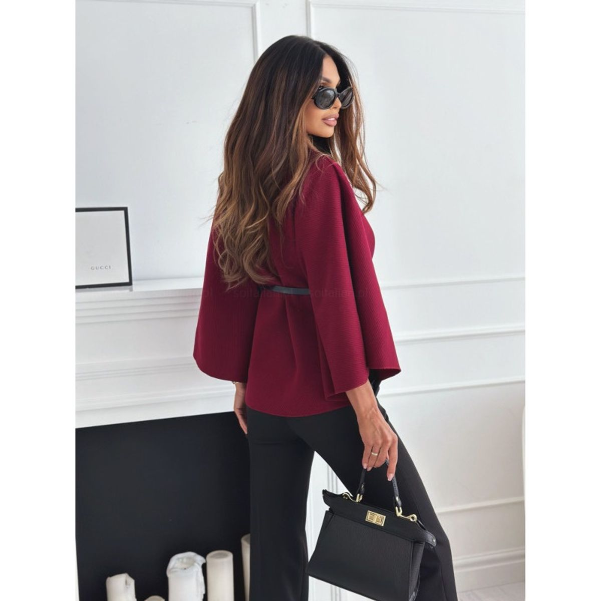 GIOIO - Capa mujer de lana solida elegante otoño invierno