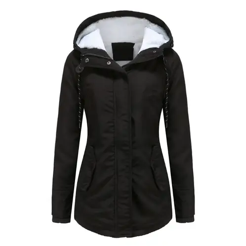 GIOIO - Parka Mujer Peluche Capucha Forro Polar Grueso Invierno
