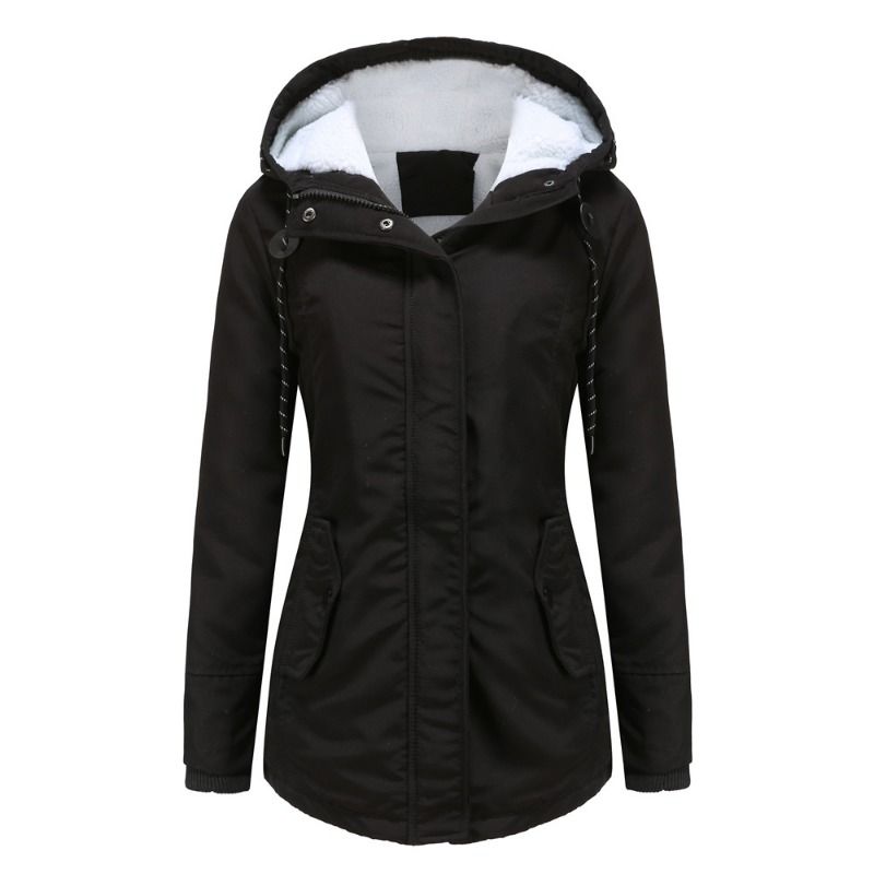 GIOIO - Parka Mujer Peluche Capucha Forro Polar Grueso Invierno