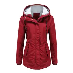 GIOIO - Parka Mujer Peluche Capucha Forro Polar Grueso Invierno